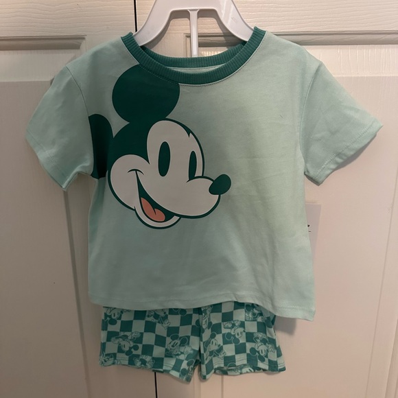 Disney Other - Mickey Mouse pajamas size 12M green NWT